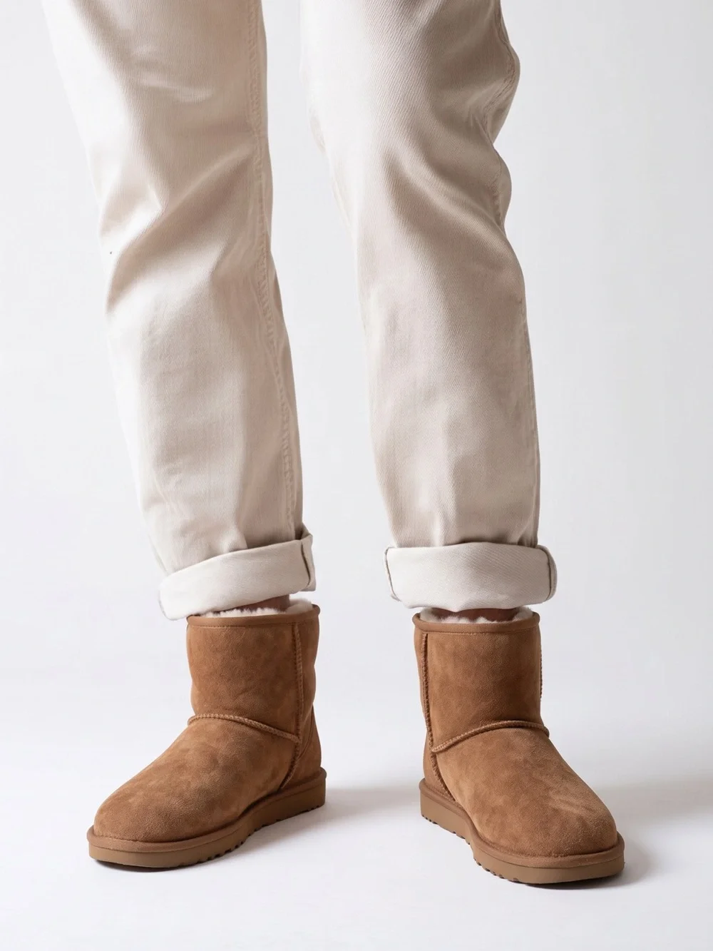 BearPaw Women's Shearling-Lined Suede Slip-On Boots - Chestnut